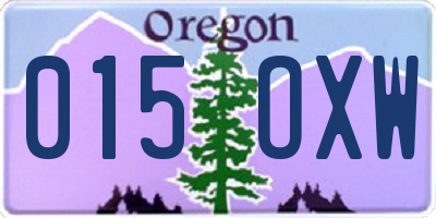 OR license plate 015OXW