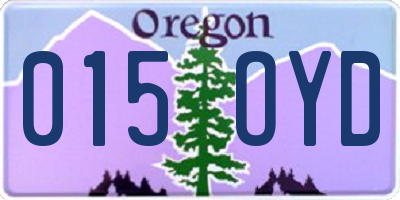 OR license plate 015OYD