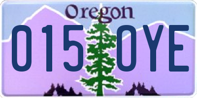 OR license plate 015OYE