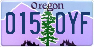 OR license plate 015OYF