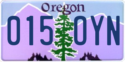 OR license plate 015OYN