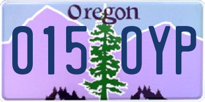 OR license plate 015OYP