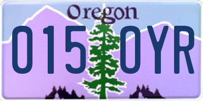 OR license plate 015OYR