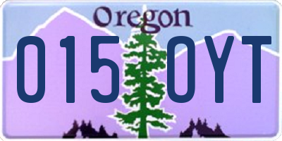 OR license plate 015OYT