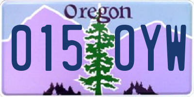 OR license plate 015OYW