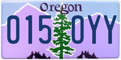 OR license plate 015OYY