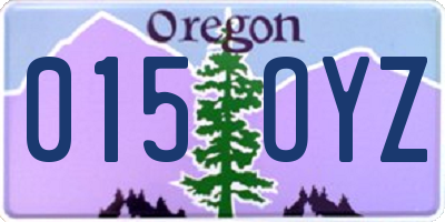 OR license plate 015OYZ