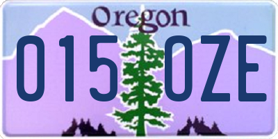 OR license plate 015OZE