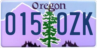 OR license plate 015OZK