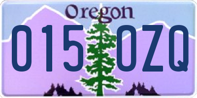 OR license plate 015OZQ