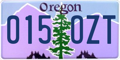 OR license plate 015OZT