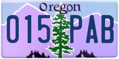 OR license plate 015PAB