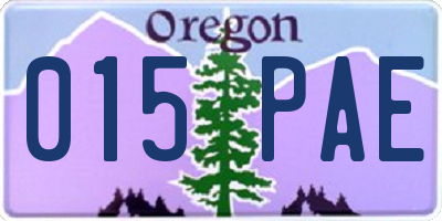 OR license plate 015PAE