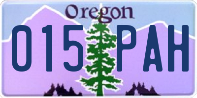 OR license plate 015PAH