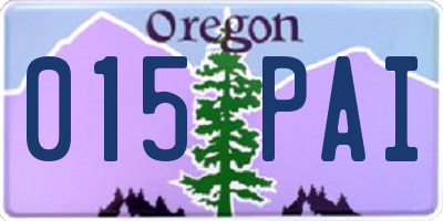 OR license plate 015PAI
