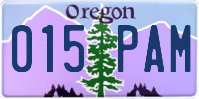 OR license plate 015PAM