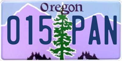 OR license plate 015PAN