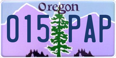 OR license plate 015PAP