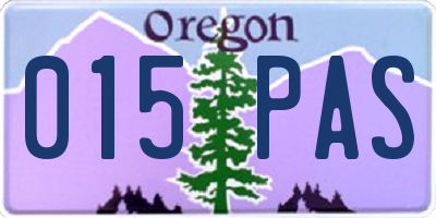 OR license plate 015PAS