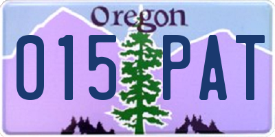 OR license plate 015PAT