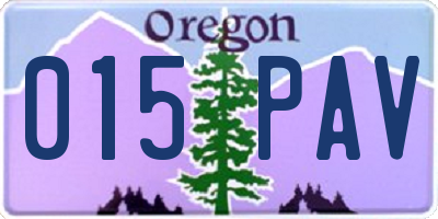 OR license plate 015PAV