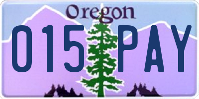 OR license plate 015PAY