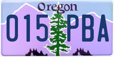 OR license plate 015PBA