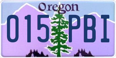 OR license plate 015PBI