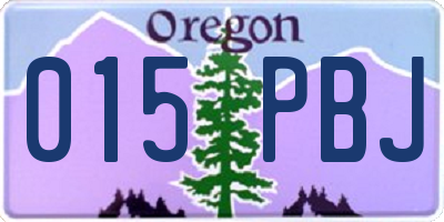 OR license plate 015PBJ