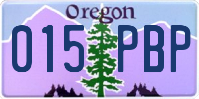 OR license plate 015PBP