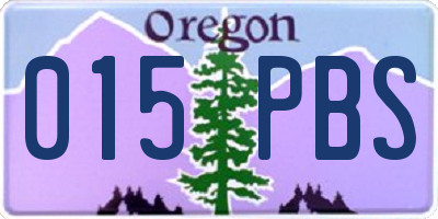 OR license plate 015PBS