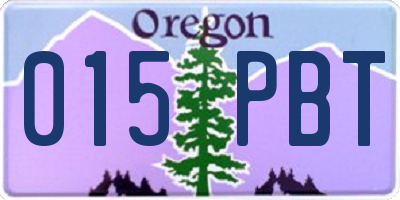 OR license plate 015PBT