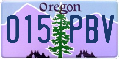 OR license plate 015PBV