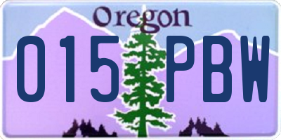 OR license plate 015PBW