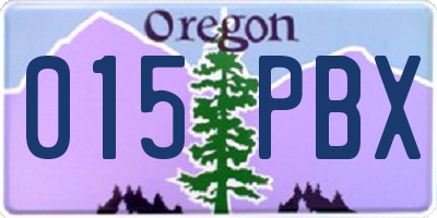 OR license plate 015PBX
