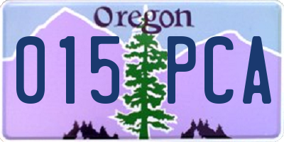 OR license plate 015PCA