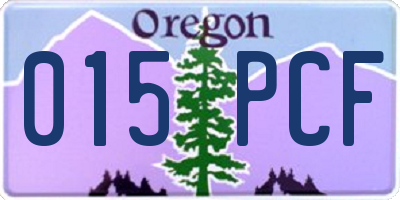 OR license plate 015PCF