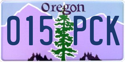 OR license plate 015PCK