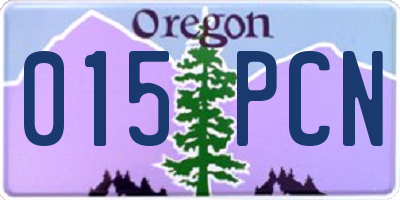 OR license plate 015PCN