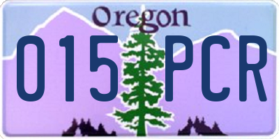 OR license plate 015PCR