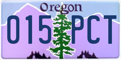 OR license plate 015PCT