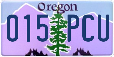 OR license plate 015PCU