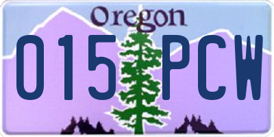 OR license plate 015PCW