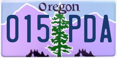 OR license plate 015PDA