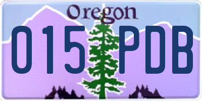 OR license plate 015PDB