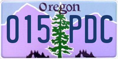 OR license plate 015PDC