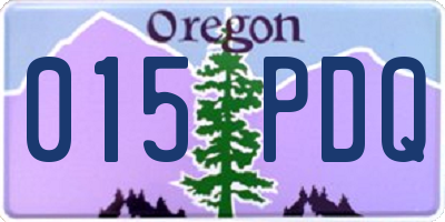 OR license plate 015PDQ