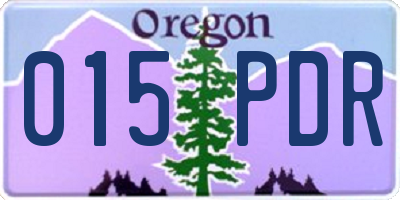 OR license plate 015PDR