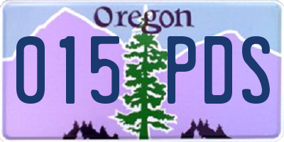 OR license plate 015PDS
