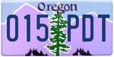 OR license plate 015PDT